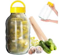 KADAX Investigatore pinze, vetro di cetriolo con coperchio in plastica, palloncino di vetro, vetro di stoccaggio per cetrioli, barattolo di muratore, conservazione ermetica (5L)