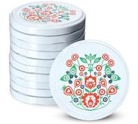 KADAX KADAX VITE LID FI66 mm, set di set set, coperchio da canto adatto per occhiali da 200 ml e 315 ml, coperchio a torsione con 4 denti d'orzo, coperchio (10 pezzi, folklore)