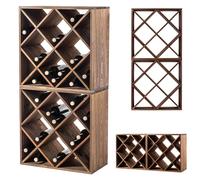 KADAX Scaffale per vino in legno, 52 x 25,5 x 52 cm, naturale, 1 pezzo