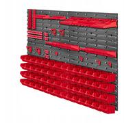 Kadax Scaffale a parete per officina, pannelli 116x78 cm, plastica resistente, rosso