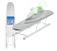 KADAX Mini asse da stiro da 50 x 11 cm, stabile asse da stiro per ferro da stiro a vapore, pieghevole, regolabile in altezza, con ripiano per ferro da stiro resistente al calore