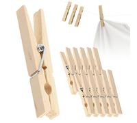 KADAX Mollette in legno ecologico, mollette in legno, mollette con molla in metallo, mollette per calze antivento per interni ed esterni (10)