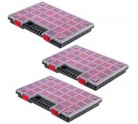 KADAX Organizzatore, cassetta degli attrezzi in plastica, rivista di piccole parti con coperchio trasparente, rivista di piccole dimensioni in diverse dimensioni, scatola (40 x 30 cm/3 pezzi)