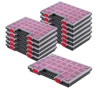 KADAX Organizer con Coperchio Trasparente - Cassetta Porta Minuteria a Scomparti per Viti, Bulloni, Ferramenta, Officina e Garage - Plastica Resistente (40 x 30 cm, 12 Pezzi)