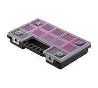 KADAX Organizer con Coperchio Trasparente - Cassetta Porta Minuteria a Scomparti per Viti, Bulloni, Ferramenta, Officina e Garage - Plastica Resistente (28 x 18 cm, 1 Pezzo)