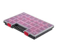 KADAX Organizer con Coperchio Trasparente - Cassetta Porta Minuteria a Scomparti per Viti, Bulloni, Ferramenta, Officina e Garage - Plastica Resistente (40 x 30 cm, 1 Pezzo)