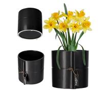 KADAX Overflow fatto di ceramica, 2 colori, coperture di fiori, cappotto in ceramica, vaso di fiori, vaso di fiori, fioriera per alberi di draghi, violette, pansy (nero, ⌀ 17 cm)