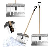 KADAX Pala da neve in alluminio, pala da neve con manico in legno e impugnatura a D, pala da neve ergonomica, robusta pala da neve (50 cm di larghezza)