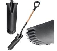 KADAX - Pala di drenaggio, punta con manico a D e manico, pala di drenaggio leggera con denti vanga da giardino ergonomica, per scavare fori (124 x 14 cm)