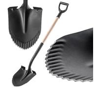KADAX Pala per drenaggio, pala con manico a D e manico, leggera pala per drenaggio con denti, pala da giardino ergonomica, vanga per foro, 130 x 23,5 cm