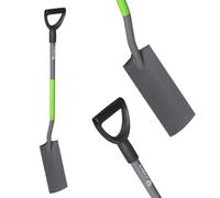 KADAX Pala per drenaggio, vanga da giardino con manico a D, robusta vanga per giardino, pala da giardino con manico, pala a a vanga in acciaio (rettangolare 126 x 15 cm)