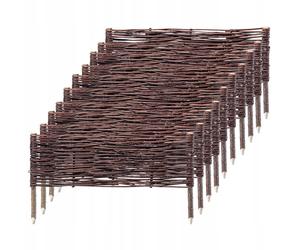 KADAX Palisade in vimini, recinzione in vimini naturale, 10 pezzi, 60 x 20 cm