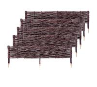 Palizzata in salice KADAX, recinzione in vimini naturale, 5 pezzi, 100x30 cm