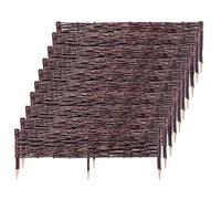 Palizzata in salice KADAX, recinzione in vimini naturale, 10 pezzi, 100x30 cm