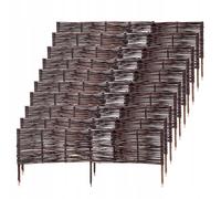 Palizzata in salice KADAX, recinzione in vimini naturale, 10 pezzi, 100x40 cm
