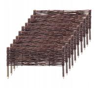 Palizzata in salice KADAX, recinzione in vimini naturale, 10 pezzi, 60x20 cm