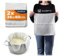 KADAX Panno per formaggio 36 x 40 cm, 2 pezzi, panno in garza di cotone | Strofinaccio per filtrare formaggio, ricotta, yogurt e succhi di frutta, panno filtrante a maglia fine per la produzione di