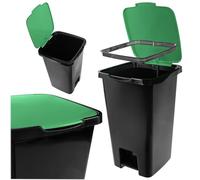 KADAX Pattumiera a pedale da 45 litri, con pedale e coperchio, grande pattumiera per la raccolta dei rifiuti, pattumiera a pedale in plastica, pattumiera con pedale (verde)