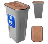 KADAX Pattumiera per la raccolta differenziata 30L, Robusto contenitore per rifiuti con coperchio ribaltabile ermetico, Contenitore per rifiuti per sistema di raccolta differenziata, Pattumiera in