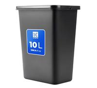 KADAX Pattumiera per raccolta differenziata - 10 l - Pattumiera con maniglia mobile - In plastica - Universale - Nero - 10 l