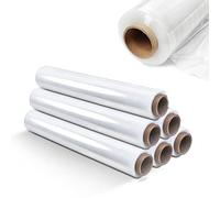 KADAX Pellicola elastica trasparente, 300 x 50 cm, pellicola di plastica per trasloco, 3 kg, per mobili, magazzini, trasporto, pellicola avvolgente, pellicola per imballaggio (set da 6 pezzi)