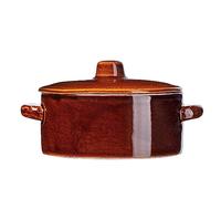 KADAX - Pentola in gres con manici laterali e coperchio, pentola in ceramica lavabile in lavastoviglie, pentola da fermentazione fatta a mano in ceramica, pentola per sottaceti per cetrioli (1L