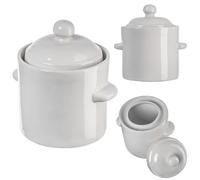 KADAX Pentola in gres da 1,8 l, ermetica in ceramica con coperchio, lavabile in lavastoviglie, in ceramica, per cetrioli e crauti (crema)