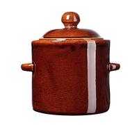 KADAX Pentola in gres da 1,8 l, ermetica in ceramica con coperchio, lavabile in lavastoviglie, in ceramica, per cetrioli e crauti (marrone)