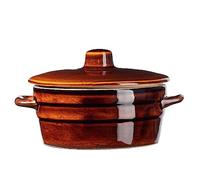 KADAX Pentola in gres, pentola in ceramica con manici laterali e coperchio, pentola in gres resistente alla lavastoviglie, pentola di fermentazione artigianale in ceramica, barattolo di inscatolamento