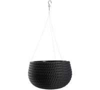 KADAX Pentola sospesa, carpa di fiori con catena e gancio, pianta sospesa per viticci, diagramma con inserto, protezione delle piante per uso interno ed esterno (∅ 32 cm, nero)