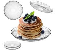 KADAX Piatti in vetro da 17,5 cm, set da 2 pezzi, piatti rotondi in vetro trasparente, piatti da portata in vetro, ideali come piatto da dolce, piatto da dessert o piattino
