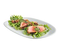 KADAX Piatto da portata rettangolare, 23 x 16,5 cm, in porcellana bianca, piatto da portata adatto al microonde, per antipasti (bianco)