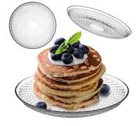 KADAX Piatto in vetro 17,5 cm, 1 pezzo, piatto rotondo in vetro trasparente, piatto da portata in vetro, ideale come piatto da dolce, piatto da dessert, piatto piano o piattino