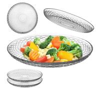 KADAX Piatto in vetro da 30 cm, confezione da 2 unità, piatti rotondi trasparenti, grandi per servire, ideale per dessert