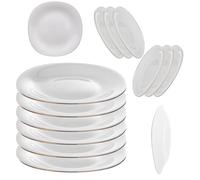 KADAX Piatto piano bianco con bordo dorato, set di piatti piani in vetro rinforzato, stoviglie moderne per casa e ristorante (bianco/oro, 6 pezzi)