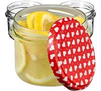 KADAX Piccoli barattoli per conserve da 235 ml, fi82, mini bicchieri per miele e condimento, vasetti per marmellata con coperchio, vasetti ermetici da regalare (cuore 10 pezzi)