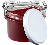 KADAX Piccoli barattoli per conserve da 235 ml, fi82, mini bicchieri per miele e condimento, vasetti per marmellata con coperchio, vasetti ermetici da regalare (bianco 10 pezzi)