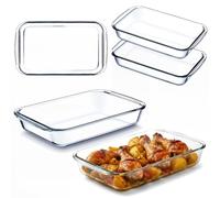 KADAX Pirofila in vetro da 2,2 l, set da 2 pezzi, in vetro resistente al calore, per cuocere e servire, lavabile in lavastoviglie e adatta al microonde