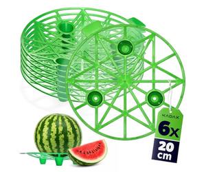 KADAX Porta frutta Ø 20 cm in set da 6 pezzi, supporto per melone in plastica, supporto per anguria, zucca e melone, supporto per zucca, porta frutta per giardino