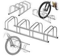 KADAX Portabici per 4 biciclette da pavimento o a parete, portabici in acciaio zincato per pneumatici di larghezza fino a 65 mm, supporto per bicicletta