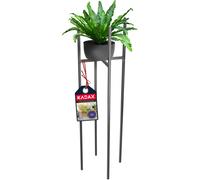 KADAX Flower Stand, supporto piante resistenti in acciaio, supporto vaso di fiori interno, esterno, balcone, terrazza, supporto fiori, nastro moderno vaso di fiori, nero (26 x 26 x 87 cm)