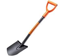 KADAX punta puntata, vanga pionieristica, vanga giardiniere con manico D, pala da giardino, pala con manico in metallo, pala tomba, picche tombe per giardino, giardinaggio (86 cm, nero/arancione)