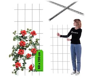 Kadax Rank Grille, traliccio giardino, piante, balcone, terrazza, traliccio di metallo, di rango, griglia da arrampicata in acciaio, da arrampicata, rose tralick, scintillamento (60 x 150 cm)