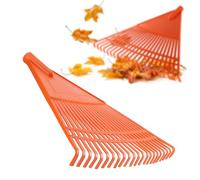 KADAX Rastrello robusto in plastica, senza manico, larghezza rastrello, rastrello, rastrello, rastrello, rastrello da giardino, scopa per fogliame, scopa a ventaglio, scopa a ventaglio (arancione