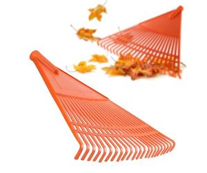 KADAX Rastrello robusto in plastica, senza manico, larghezza rastrello, rastrello, rastrello, rastrello, rastrello da giardino, scopa per fogliame, scopa a ventaglio, scopa a ventaglio (arancione