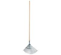 Kadax Rechen, Leaen regolabile, rastrello con un gambo lungo fatto di legno, ampio rastrello giardino, scomparti a foglie, giardino duro, utensile da giardino, rastrello prato (banda)