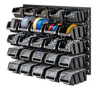 KADAX Scaffalatura da officina, 58 x 39 cm, scaffale da parete per attrezzi in plastica robusta, sistema di stoccaggio resistente ai raggi UV, pannelli da parete espandibili, scaffalatura da parete