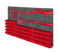 KADAX Scaffale a parete per officina, pannelli a parete, 156 x 78 cm, rosso,...