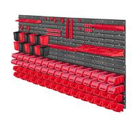KADAX Scaffale a parete per officina, pannelli a parete, 156 x 78 cm, rosso,...