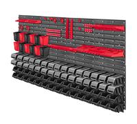KADAX Scaffale a parete per officina, pannelli a parete, 156 x 78 cm, rosso...